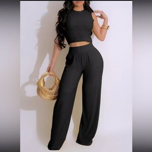 Elegant Black Wide Leg Jumpsuit